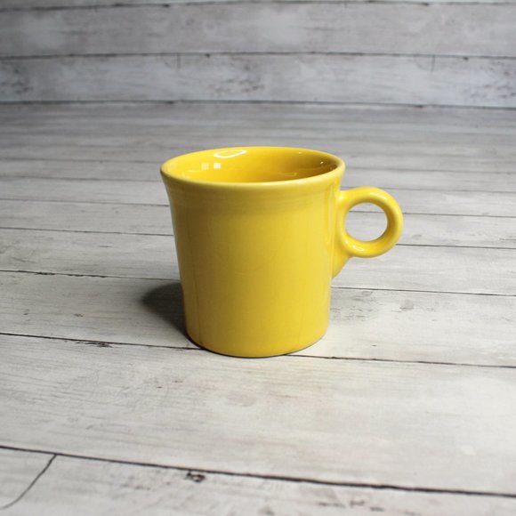 Fiesta Coffee Cup Mugs Sunflower Yellow Lot 4 Made in USA Homer Laughlin - Picture 5 of 11